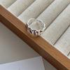 Anillo Irregular Plisado de Plata de Ley S925 para Mujer Nicho Lujo Ligero Estilo Frío Personalidad Simple Apertura Anillo Ajustable