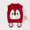 Nuevo chaleco de punto sin mangas 2026 nuevo estilo para bebés y niños pequeños, elegante y lindo chaleco de punto de pingüino para otoño e invierno
