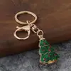 Chaveiro de Natal com glitter em gota de óleo, pingentes de Papai Noel, boneco de neve, árvore de Natal, enfeites de metal para bolsa para o Natal