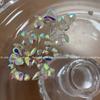 Taladro de uñas directo de fábrica blanco rosa champán amor azúcar mariposa taladro de fondo puntiagudo taladro con forma de vidrio al por mayor