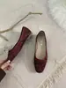 Zapatos de Salón Individuales para Mujer Estilo Francés Bailarinas Primavera y Otoño Zapatos Rojos de Boda Zapatos para Dama de Honor Zapatos Tipo Frijol Slip-on Zapatos para Mujer