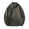 Chaqueta corta retro ligera para trabajar, con solapa, para hombre, corte holgado, versátil para primavera y otoño, abrigo casual, adelgazante y elegante, moderna