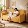 Sofá estilo crema para apartamentos pequeños, sofá perezoso para sala de estar en casa, sofá de tela para casas de alquiler, sofá cama de línea recta de lujo ligero
