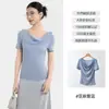 Camiseta de Linho com Manga Curta Gota de Chuva para Mulheres, Solta e Respirável, Top Emagrecedor e Versátil, Camiseta Básica Simples Feita de Linho Lyocell