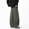 Otoño/Invierno 2026 Terciopelo Plus Algodón Puro Retro Pierna Curva Ropa de Trabajo Pantalones Casuales Streetwear Americano de Moda Versátil Pierna Ancha Holgado