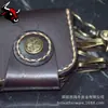 Llavero de cuero tallado ocio diario suministros de cuero genuino regalo estuche para llaves de coche hogar en stock al por mayor