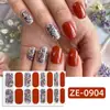 Zhengxiang Película de Esmalte para Unhas Estampa de Leopardo Transfronteiriça Adesivos de Unha com Pó Glitter que Muda de Cor 16 Cores Adesivos de Unha 3D Comércio Exterior Europeu e Americano