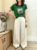 Camiseta de algodón acanalado de trece filas, fuente física, para mujer, directo de fábrica, top de manga corta ajustado, suministro exclusivo segunda tanda de verano