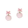 Nuevos pendientes de otoño e invierno elegantes de plata S925 con aguja, lazo, bola de felpa popular, pendientes para mujer, estilo japonés y coreano, dulces, pendientes de celebridad de internet