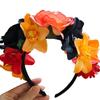 Diadema de diablo para Halloween, divertida decoración para mujeres adultas, accesorios para disfrazarse, diadema con flores artificiales