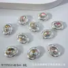 Caixa Mágica Oval Cravejada de Diamantes Anel Rosto de Ovo de Pombo com Oito Furos Zircônio Pulseira de Miçangas DIY Colar Contas Espaçadoras Acessórios Olho de Gato