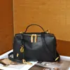Bolso Boston Personalizado Transfronterizo de Cuero Genuino con Forma de Almohada, Bolso de Mano para Mujer, Bolso Cuadrado Pequeño de Piel de Vaca Curada al Vegetal de Alta Gama