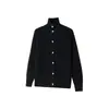 Suéter Cardigan Retro de Gola Alta Estilo Coreano Transfronteiriço 2025 para Homens e Mulheres, Malha Solta de Outono, Jaqueta Top de Cor Sólida
