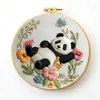 Kit de Bordado de Panda Transfronterizo Nórdico Ins Decoración de Sala de Estar Hecho a Mano DIY Arte de Pared Venta al por Mayor desde Fabricante