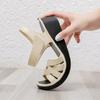Sandalias para Mujer Tallas Grandes 2022 Verano Nuevas de Goma y Plástico con Velcro Planas para Personas de Mediana Edad y Mayores Suela Suave Sandalias para Suegra Zapatos de Madre