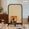 Sala de Estar Estilo Retrô Americano Divisória de Tela Luminária Lateral de Sofá Luxo Rack de Armazenamento de Madeira Maciça Rattan Grelha Artística Divisória de Ambiente Armário