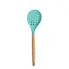 Conjunto de Utensílios de Cozinha de Silicone com Cabo de Madeira Espátula Multifuncional Colher de Cozinha Pá Conjunto de 13 Peças Barril de Armazenamento