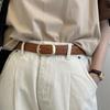 Cinturón Hebilla Oro Claro Sencillo Versátil Hebilla Cuadrada Cinturón Blanco Estilo Coreano Estudiante Cinturón Decorativo para Jeans Nuevo