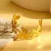 Pulsera Abierta de Acero Inoxidable con Diseño Único de Ondas de Agua, Empalme Geométrico Irregular, Moda Estilo Lava Europea y Americana Transfronteriza
