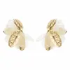 E14591 Pendientes Colgantes de Flor de Gasa Estilo Hada Ins, Pendientes Estilo Vacaciones, Lujo Ligero, Pendientes de Nicho de Gama Alta