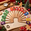 Espátula de Silicone Personalizável para Creme Cabo de Madeira de Faia Espátula para Cozinha, Panificação, Sobremesa, Bolo Série de Natal