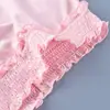 Estilo Europeo y Americano Ropa de Casa para Mujer Nueva Tejida Seda de Leche Borde con Volantes Cuello Redondo Manga Larga Pantalón Largo Conjunto de Dos Piezas Pijama Cómodo