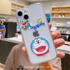 Funda de Doraemon para Apple 13 con dibujos animados para iPhone 12 Pro Max, cobertura total, transparente, resistente a caídas, 14 pulgadas