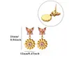 Pendientes de acero inoxidable con girasol transfronterizos para mujer, frescos y de lujo ligero, compactos y elegantes, nuevo estilo de moda que no se decolora