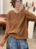 Cardigan de Punto Informal de Hilo de Algodón Hueco Estilo Retro Holgado Adelgazante y Rejuvenecedor