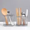 Soporte para palillos de acero inoxidable para el hogar de cocina, cesta para palillos, caja de almacenamiento de palillos, jaula para palillos con drenaje colgante, soporte para palillos