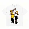 Camiseta de manga corta resistente con estampado de cuello pequeño estilo americano Stewell Kobe O'Neal, camiseta básica de marca de moda de comercio exterior