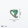 Colgante Popular Transfronterizo de Corazón Verde con Cruz y Caballito de Mar Accesorios para Joyería DIY Accesorios para Pendientes Retro