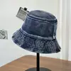 Novo Estilo 2026 Chapéu de Pescador de Brim com Aba Larga para Mulheres, Chapéu Balde Vintage Lavado, Chapéu Versátil Retrô que Faz o Rosto Parecer Menor, Também Adequado para Homens