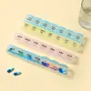 Caja de Almacenamiento de Pastillas Portátil de Fila Única/Doble Colorida Caja de Pastillas para Viaje Mañana y Noche Doble Fila Desmontable Organizador de Pastillas de 7/14 Compartimentos