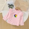 Roupa íntima térmica de veludo infantil Camisa de base para meninas Primavera e Outono Roupas de outono para meninas Top de peça única Gola meia alta infantil Bebê