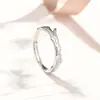 Anillo de Pareja Floral Original Plata de Ley 925 Diseño de Nicho Flor de Bosque Anillo Abierto Regalo del Día de San Valentín