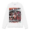 Marca Americana Retro Trendy Transfronteriza Camiseta Casual de Trapecio Volador MJ Estampada de Manga Corta Sudadera con Capucha de Cuello Redondo de Trabajo Pesado