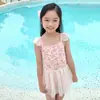 Traje de Baño Infantil Niñas Tallas Pequeña y Mediana Niña de 4-6 Años Estudiantes Paraíso de Aguas Termales Conjunto de Traje de Baño