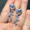 Pendientes de circonita con temperamento de amor transfronterizo de Cao Shi Europa y Estados Unidos, pendientes largos con borlas para mujer, venta al por mayor