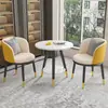 Conjunto de Mesa e Cadeiras de Lazer para Varanda da Moda, Mesa Redonda Simples de Camada Dupla para Recepção e Negociação, Uma Mesa e Duas Cadeiras, Conjunto de Três Peças para Receber Convidados