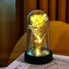 Pequena Flor Rosa com Folha de Ouro Capa Acrílica Presente de Dia dos Namorados Comércio Transfronteiriço Ornamento Prático Lembrança de Natal