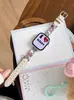 Pulseira de relógio Katie em couro com textura de lichia e padrão de desenho animado, compatível com Apple Watch Séries 12, 11, 10 SE e Ultra