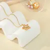 Collar Colgante de Estrella de Zirconio Completo de Gama Alta, Elegante, Lujo Ligero, Chapado en Oro de 18 Quilates, Cadena para Clavícula de Estrella de Cinco Puntas de Moda para Mujer, Estilo Nuevo