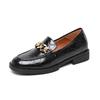Sapatos de Primavera de Couro Genuíno 2024 Primavera e Outono Feminino Couro de Vaca de Camada Superior Macio Sapatos Slip-On Mocassins de Sola Grossa Sapatos Baixos