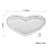 Bandeja de Vidrio Minimalista en Forma de Corazón Estilo Ins Plato de Vidrio para Frutas Plato Plano con Puntos Plato para Postre Plato de Regalo para Pastel Bandeja de Comida