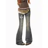 Jeans Retro Desgastados de Tiro Bajo Pierna Ancha para Mujer Otoño 2026 Nuevo Estilo Sueltos Adelgazantes Pierna Recta No Ajustados a la Pierna Ligero Acampanados Pantalones