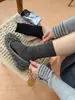 Calcetines de Estilo Coreano Estilo Academia Merade Hasta el Muslo Fruncidos para Mujer Primavera y Otoño Rayas Verticales Adelgazantes Versátiles de Caña Alta JK para Pantorrilla