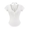 Comercio exterior transfronterizo ropa de mujer 2025 verano Europa y Estados Unidos cuello en V costura encaje falso dos piezas manga corta camiseta chaqueta mujer Z625181