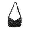 Bolsa Transversal Casual da Moda 2025 Nova Grande Capacidade Simples Xadrez Bolsa de Ombro Personalizada Combina com Tudo Leve Bolsa de Axila
