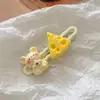 Presilha de Cabelo com Franja Doce Rosa, Acessório de Cabelo Feminino, Presilha Bico de Pato, Grampo de Cabelo Coração de Celebridade da Internet, Presilha de Cabelo Fofa, Acessório de Cabelo